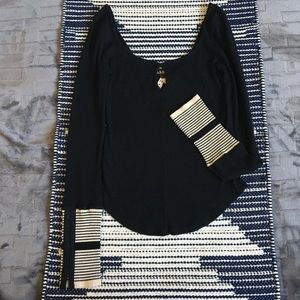 Free People Black Long Sleeve Shirt